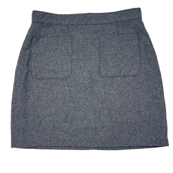 Modcloth Woman’s Gray Pocket Wool Blend Career Zip Closure Lined Y105 Size 8 - Picture 3 of 9